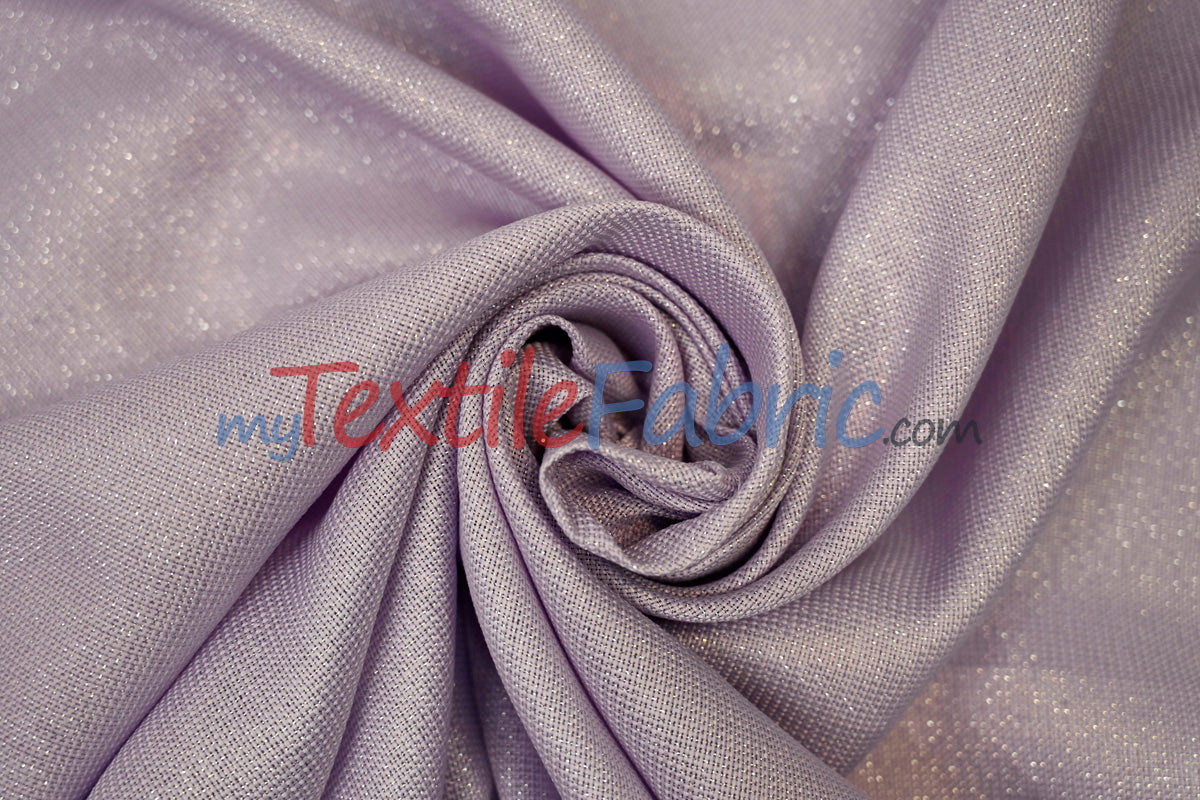 Metallic Vintage Linen Polyester Fabric - Imitation Burlap, Metallic Foil Vein, 58/60" Width (1 Yard)
