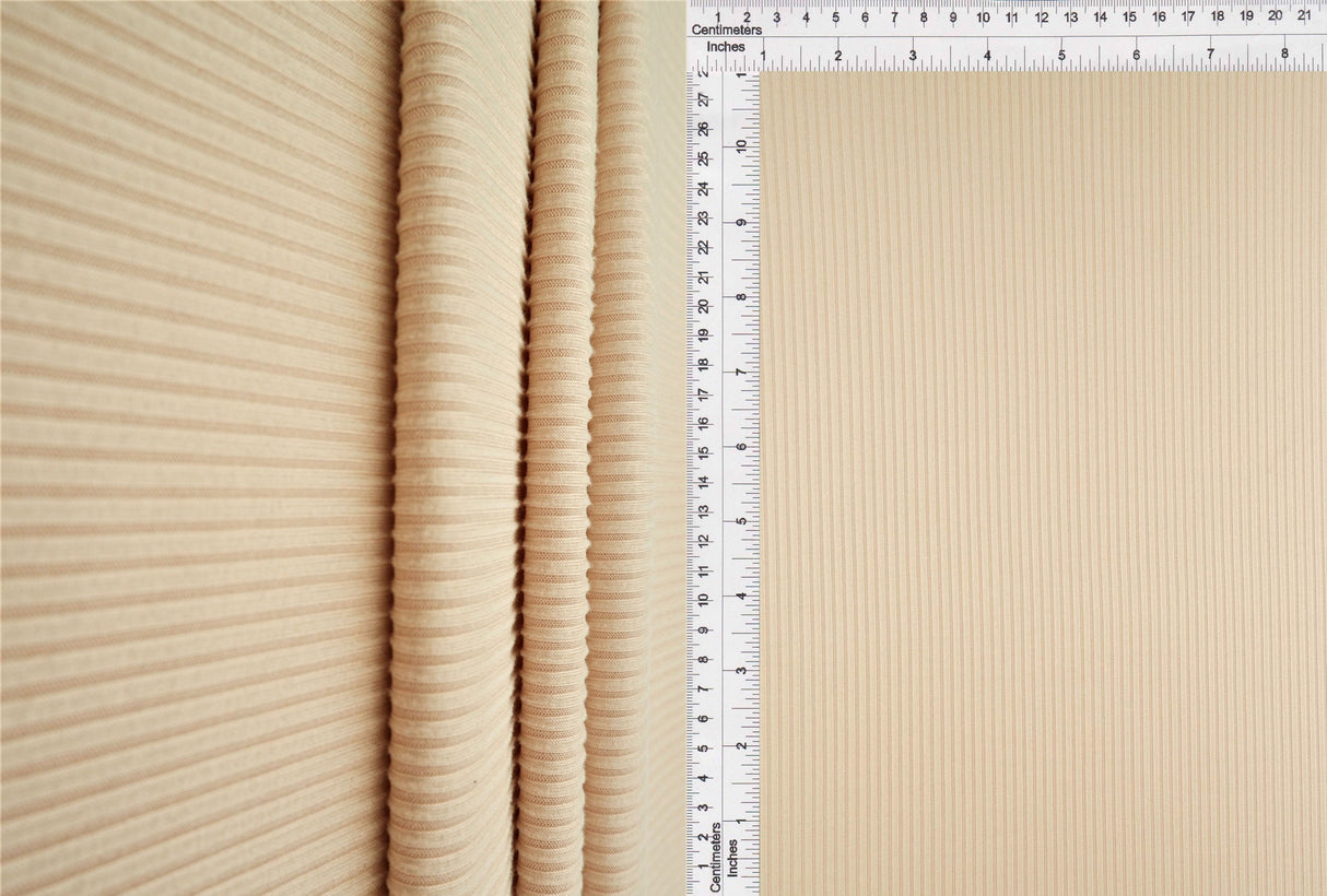 Rib Solid Stretch Knit Fabric