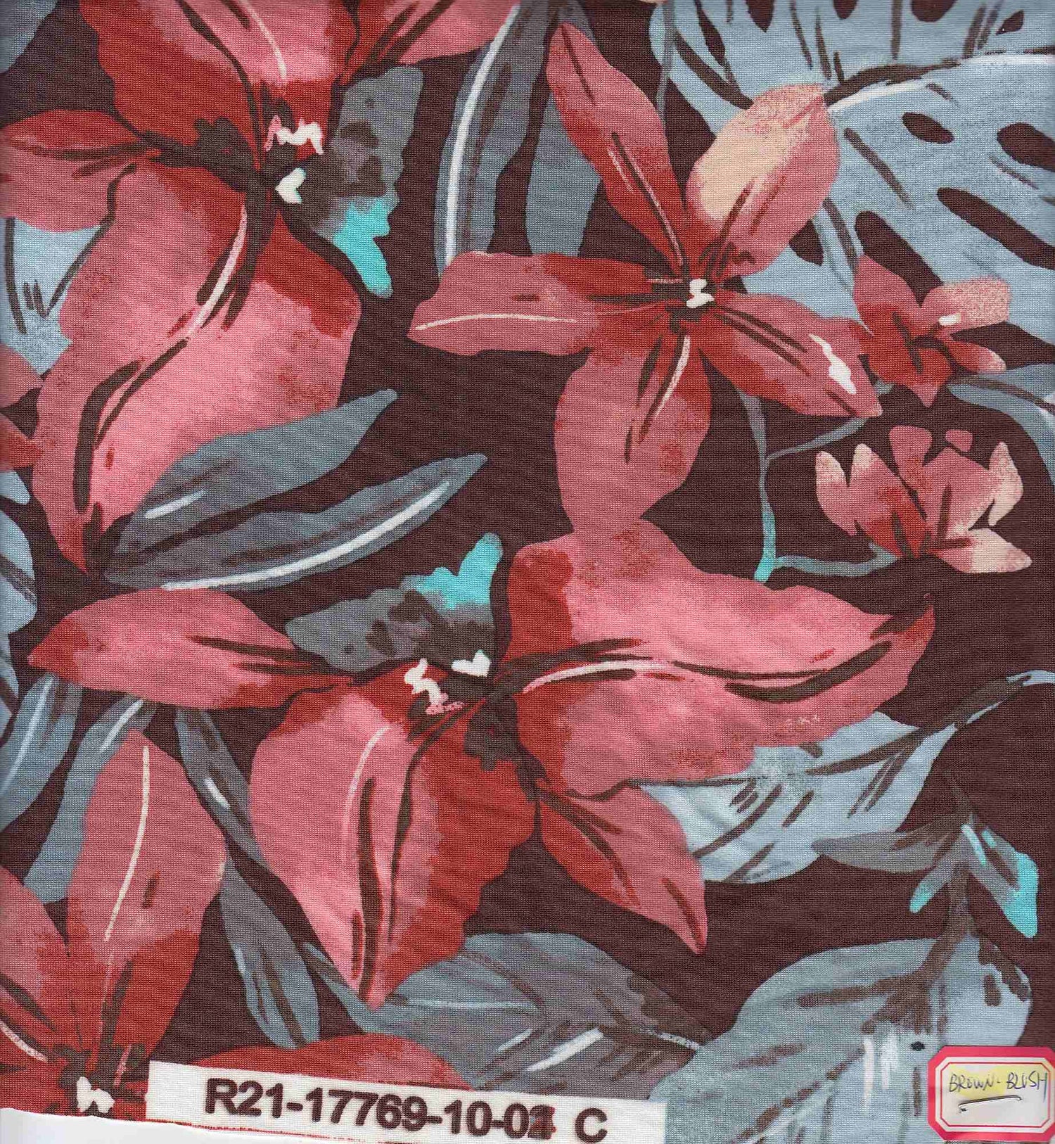 1 Yard Big Floral DTY Brushed Knit Fabric Soft Stretch 58 Inches Wide