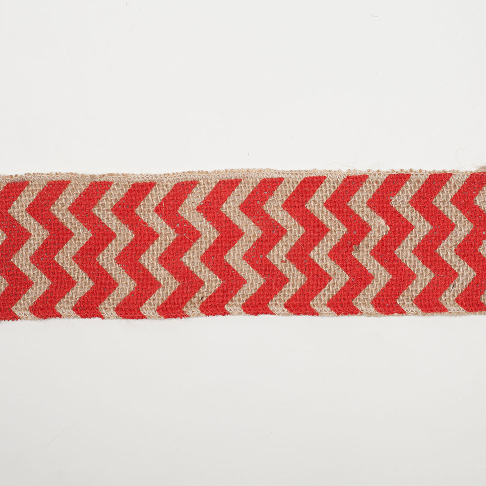 2.5" Red Jute Chrevron Woven Trim