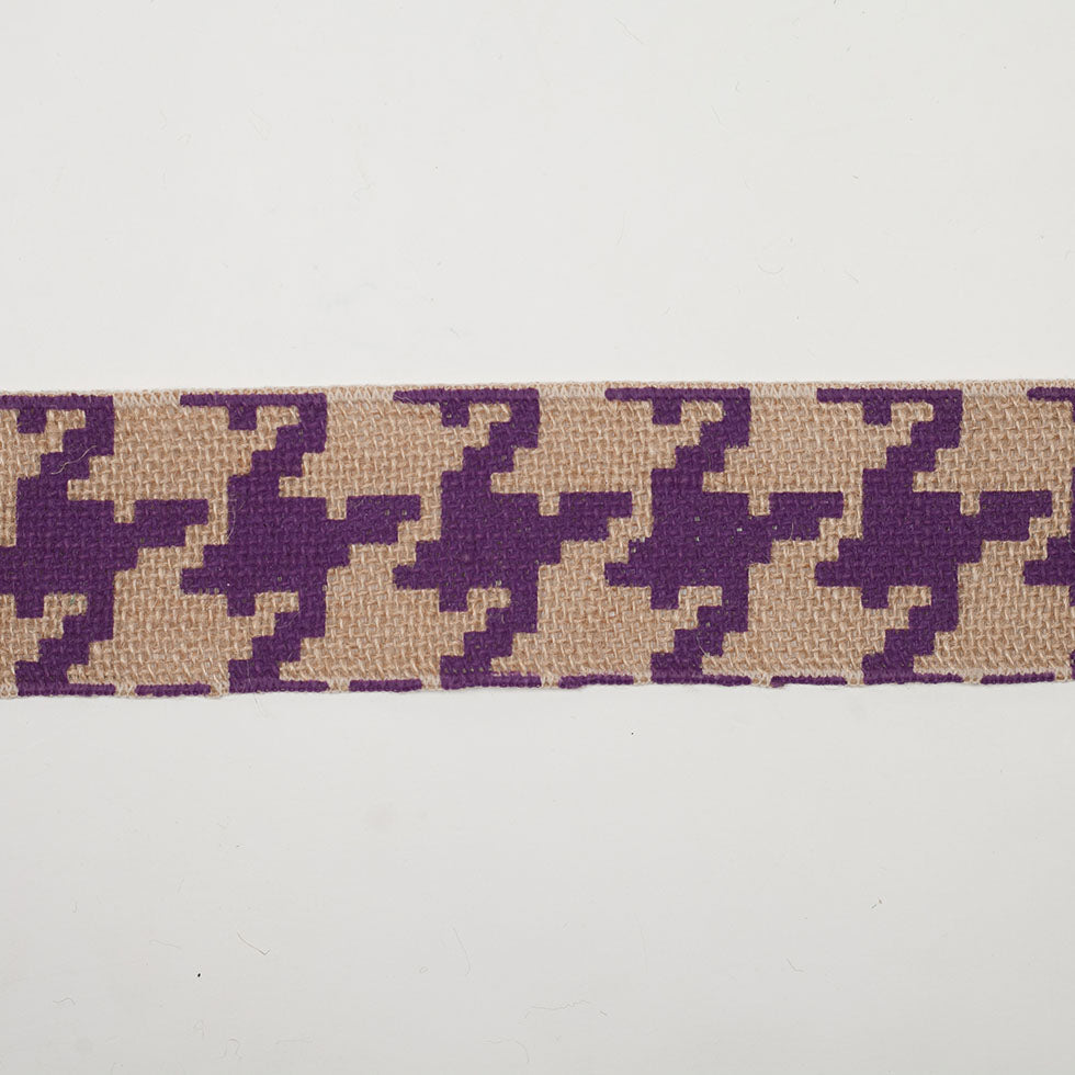 2.5" Purple Jute Houndstooth Woven Trim