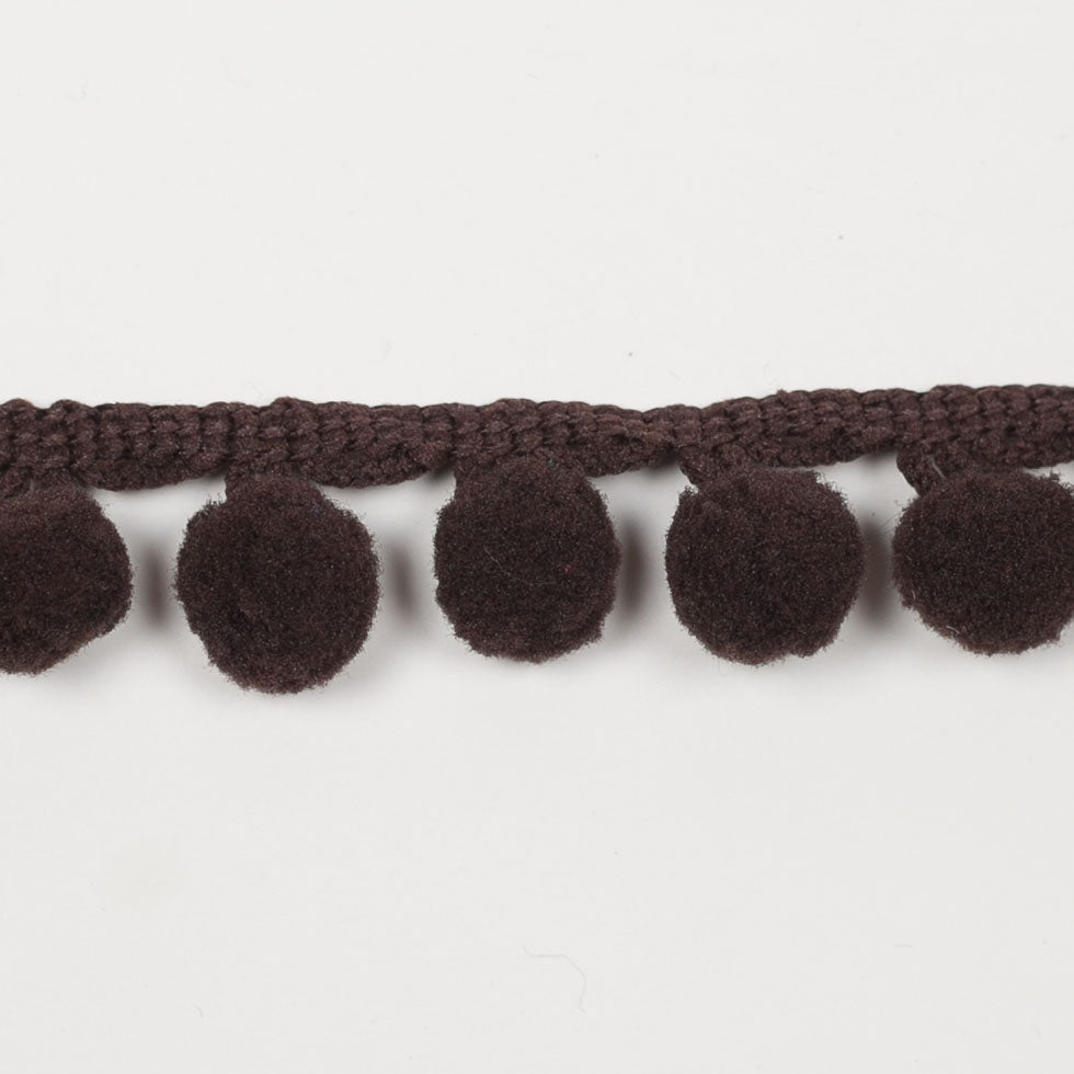Brown Polyester Pom Pom Trim