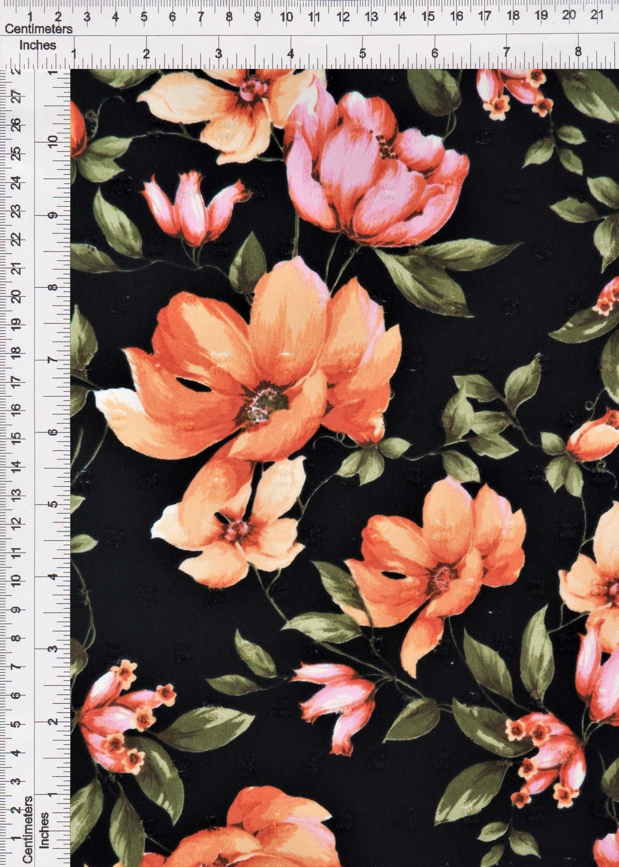 Swiss Dot Floral Woven Fabric