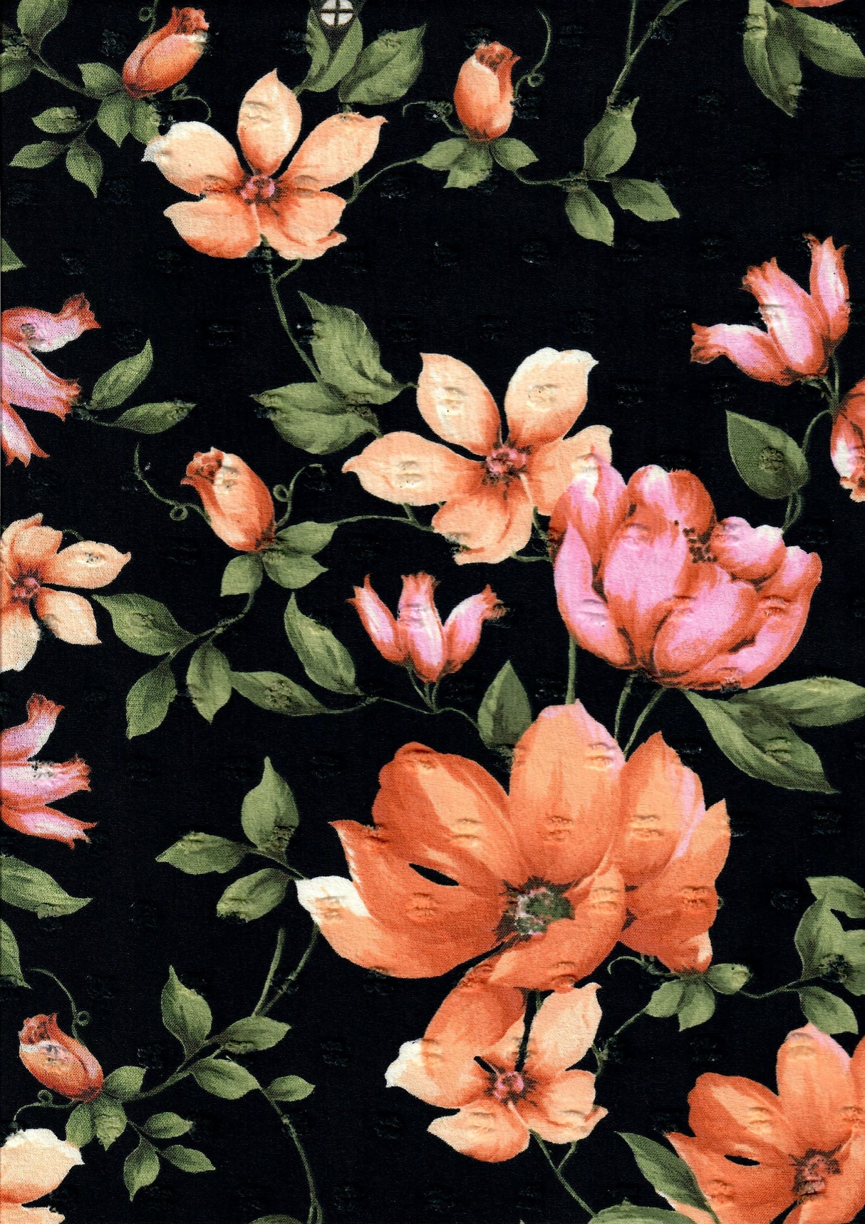 Swiss Dot Floral Woven Fabric