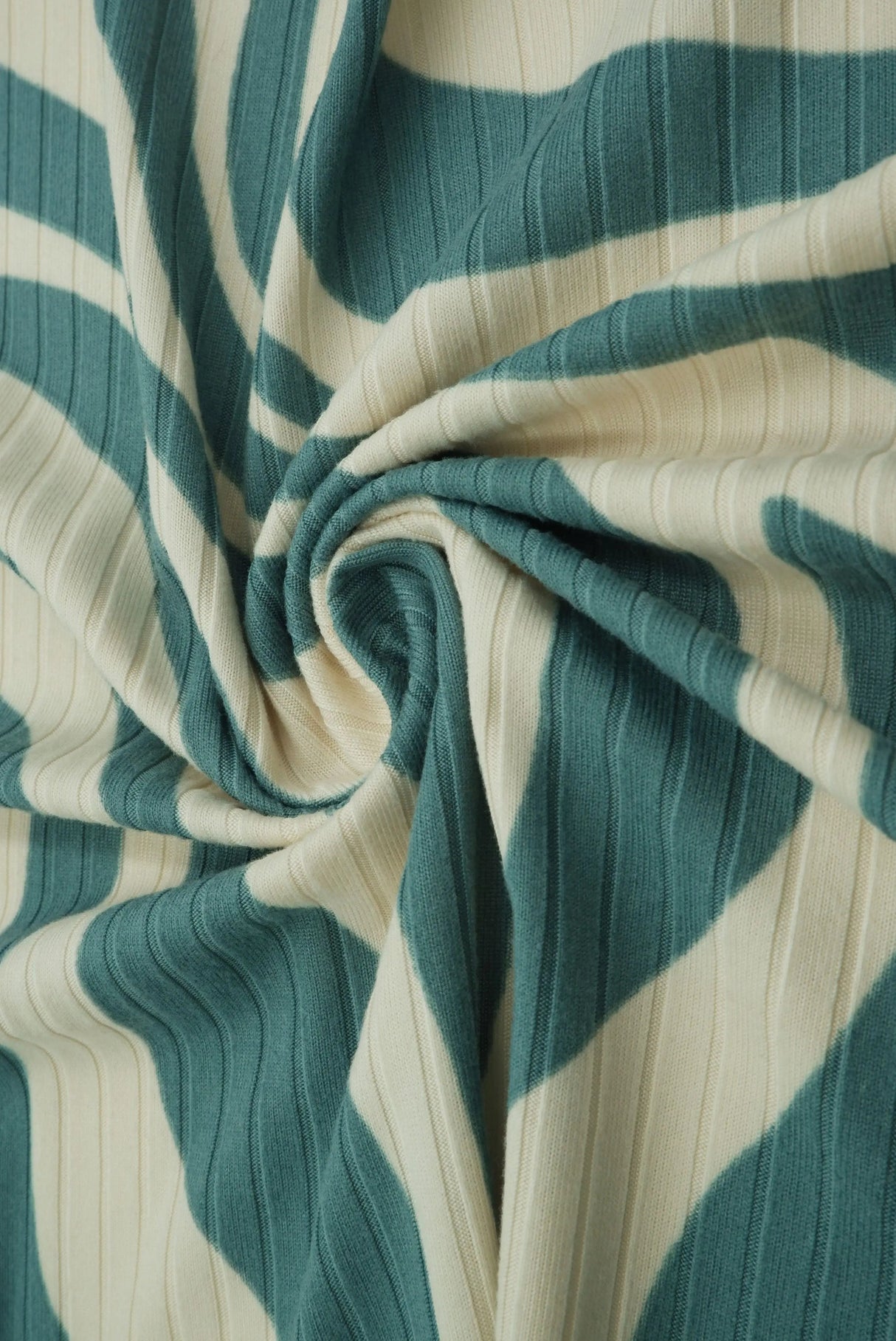 Abstract Zebra Ribbed Knit Fabric