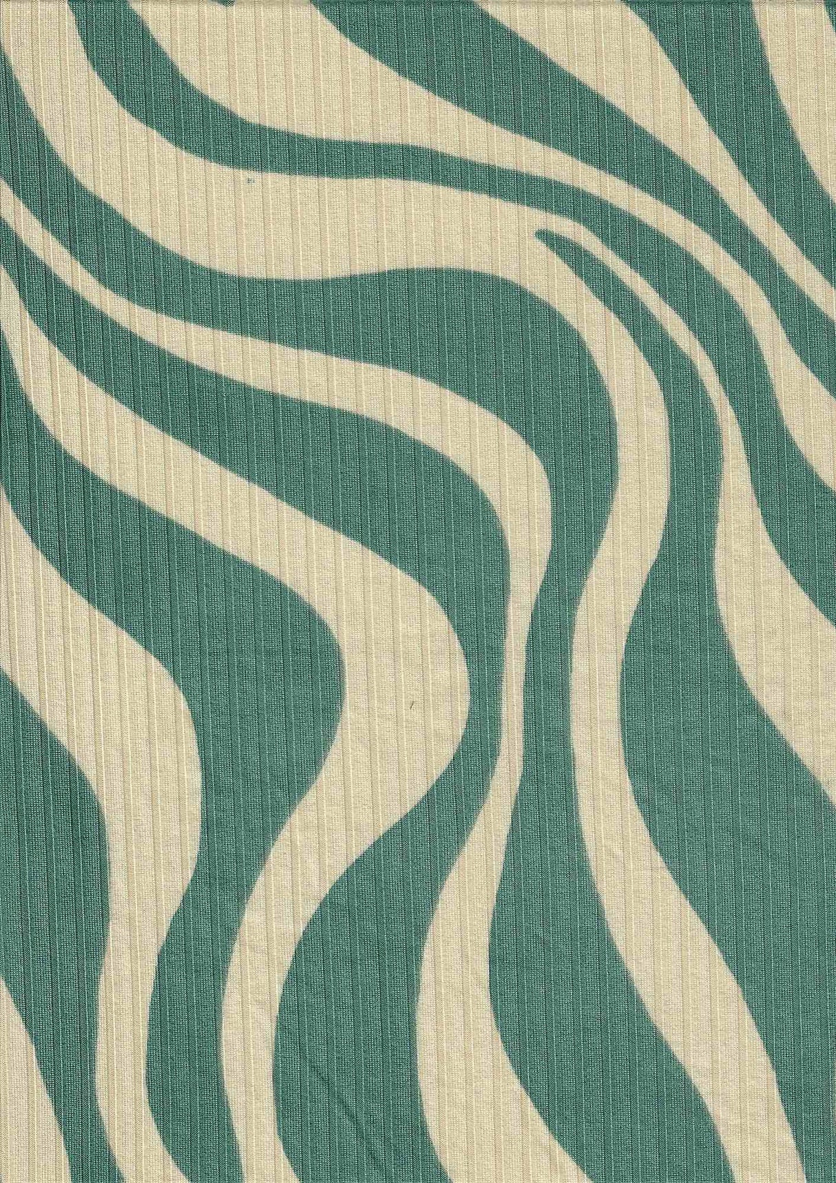 Abstract Zebra Ribbed Knit Fabric