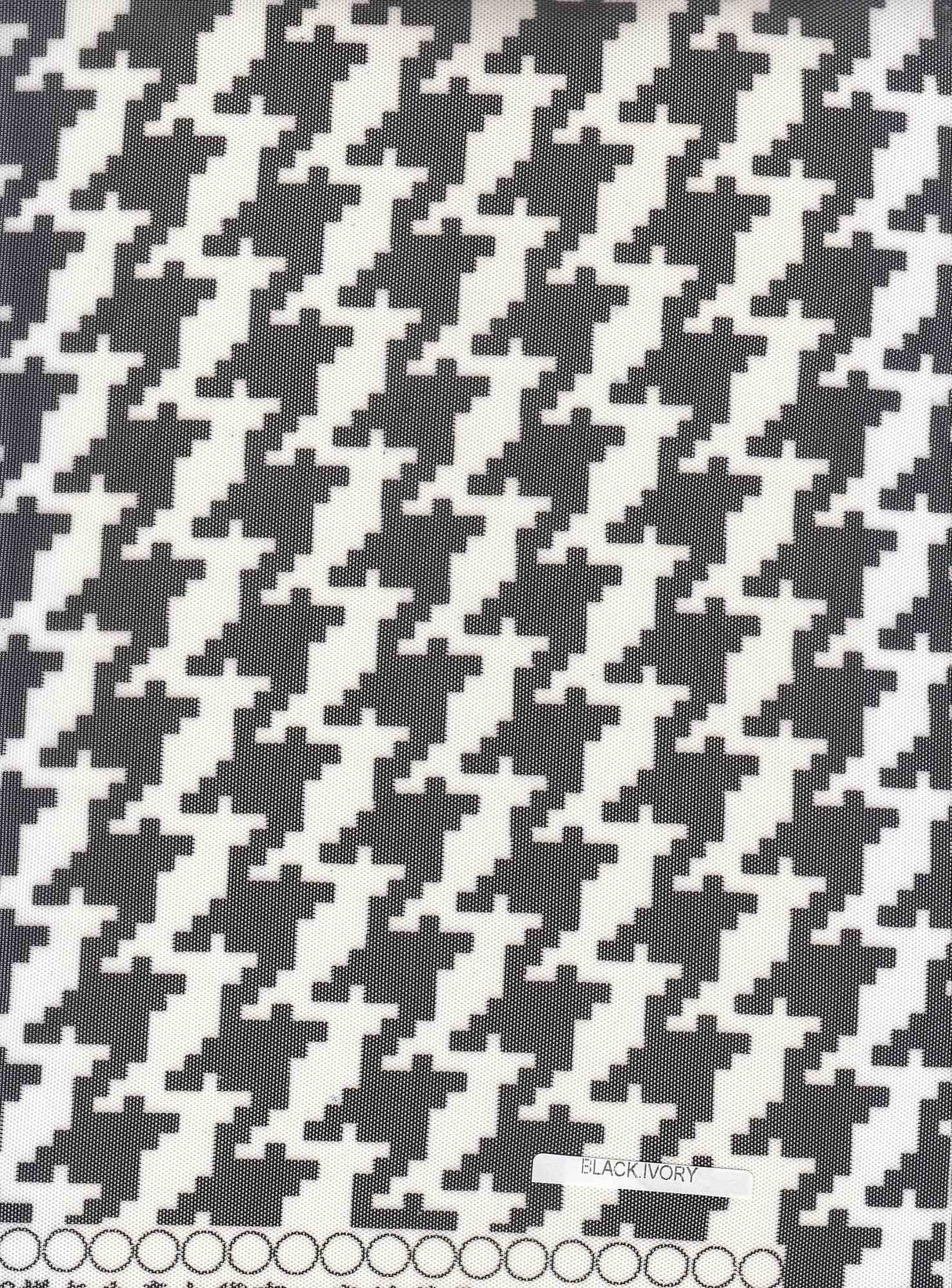 Mesh Flocking Houndstooth Stretch Fabric