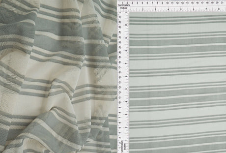 1 Yard Mesh Fabric Horizontal Stripe Print Lightweight 54 Inches Wide