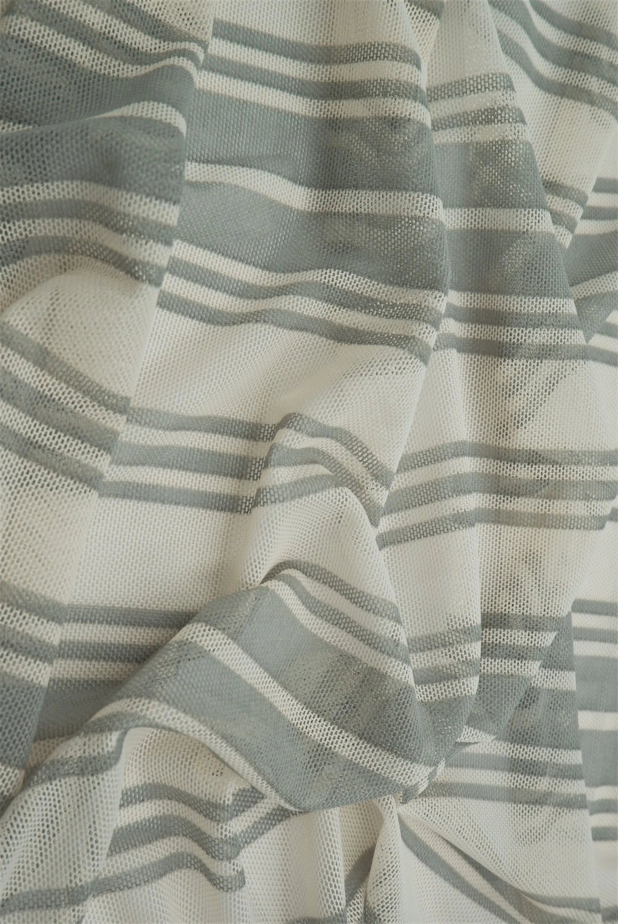 1 Yard Mesh Fabric Horizontal Stripe Print Lightweight 54 Inch Wide