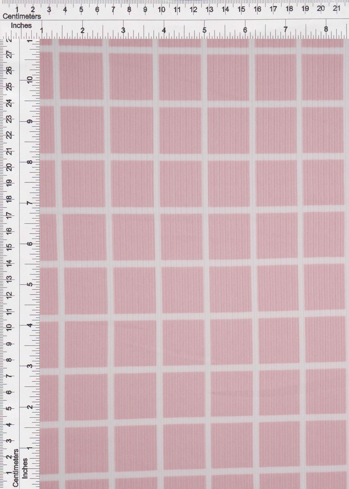 Rib Knit Checkered Plaid Stretch Fabric