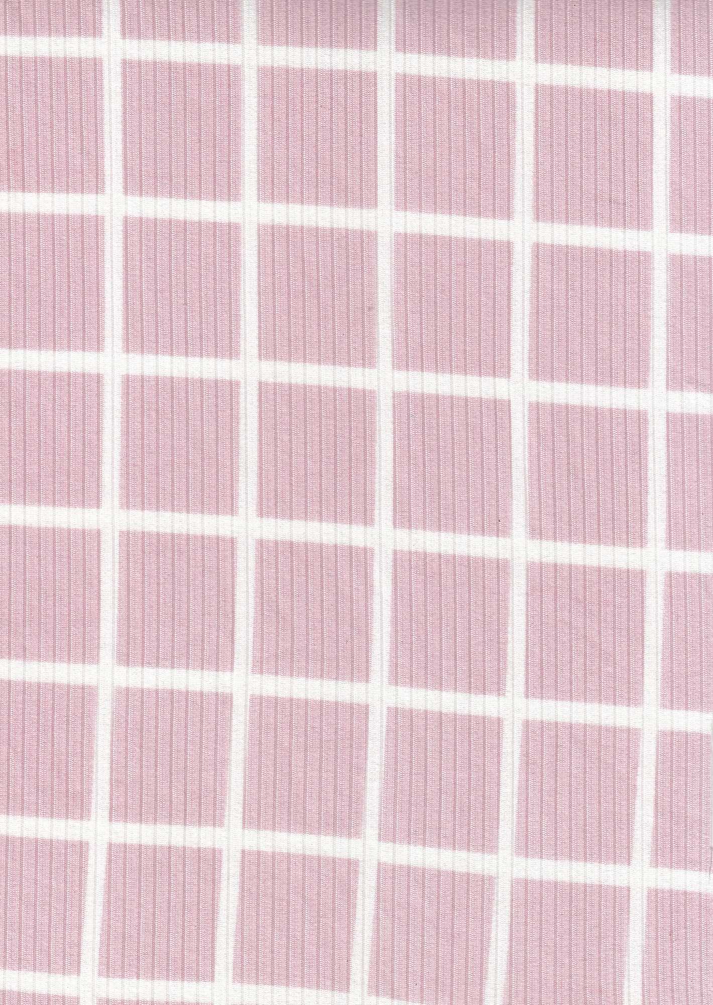 1 Yard Checkered Plaid Yummy Rib Knit Fabric 4x2 Soft Stretch 58 Inches Wide