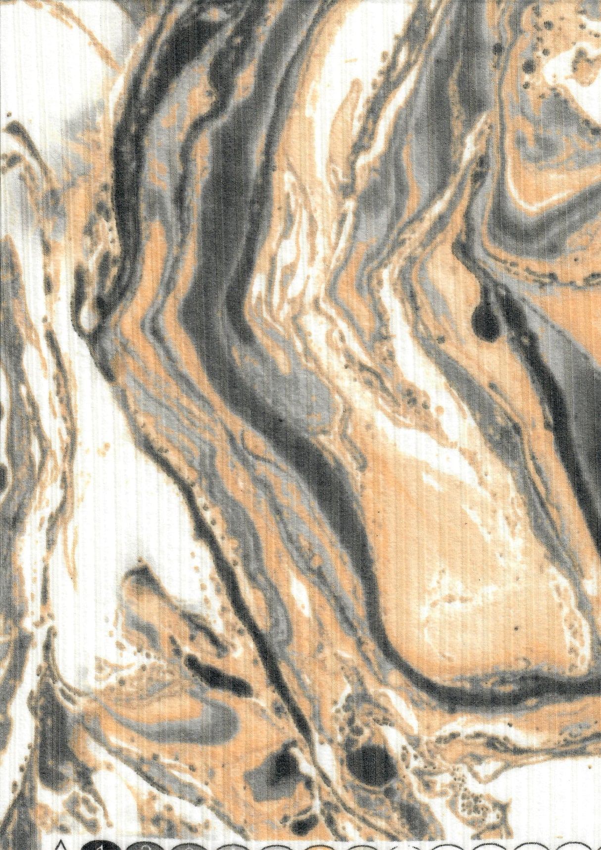 Rib Knit Marble Tie-Dye Print Fabric