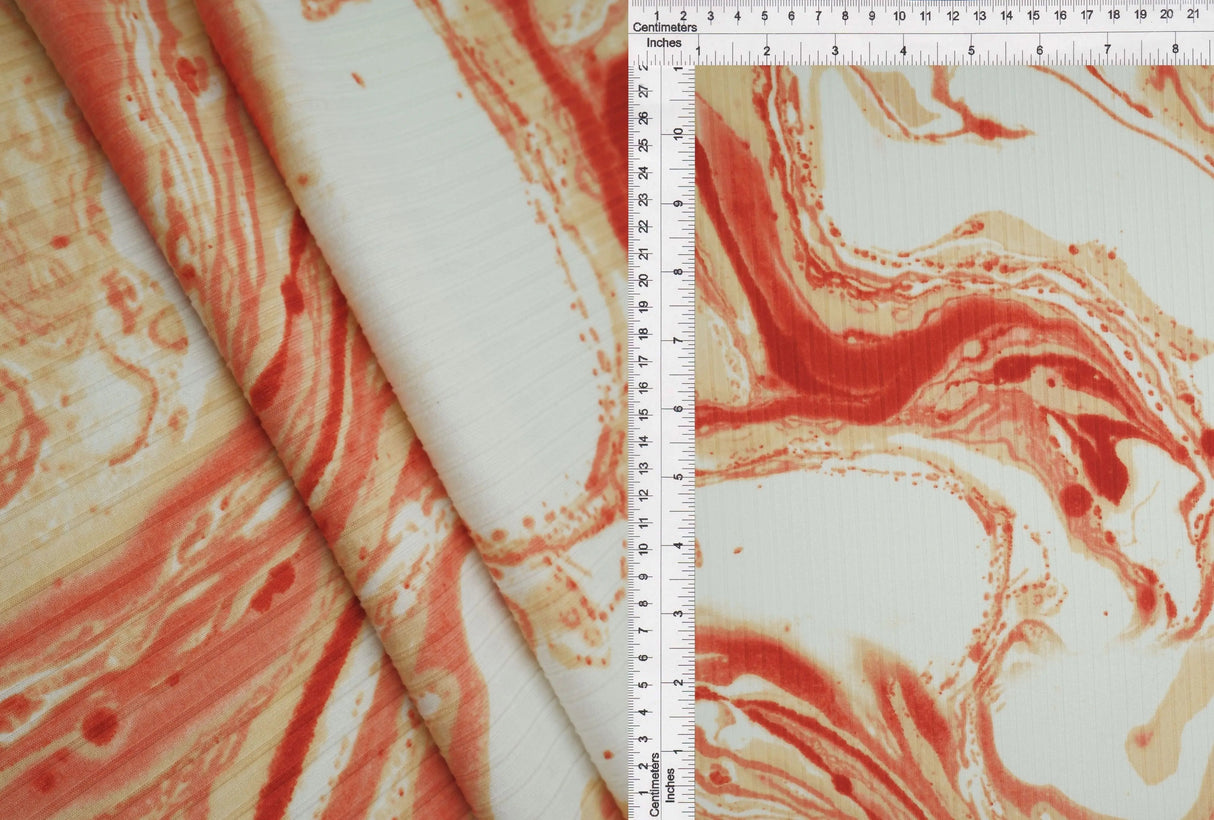 1 Yard 8X3 Yummy Rib Marble Print Stretch Knit Fabric 58/60 Inches Wide