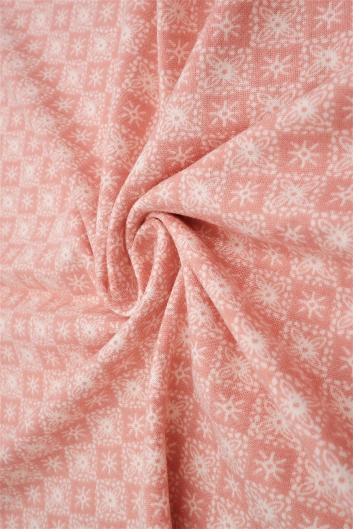 1 Yard Geometric DTY Brushed Knit Fabric Soft Stretch 58/60 Inch Wide