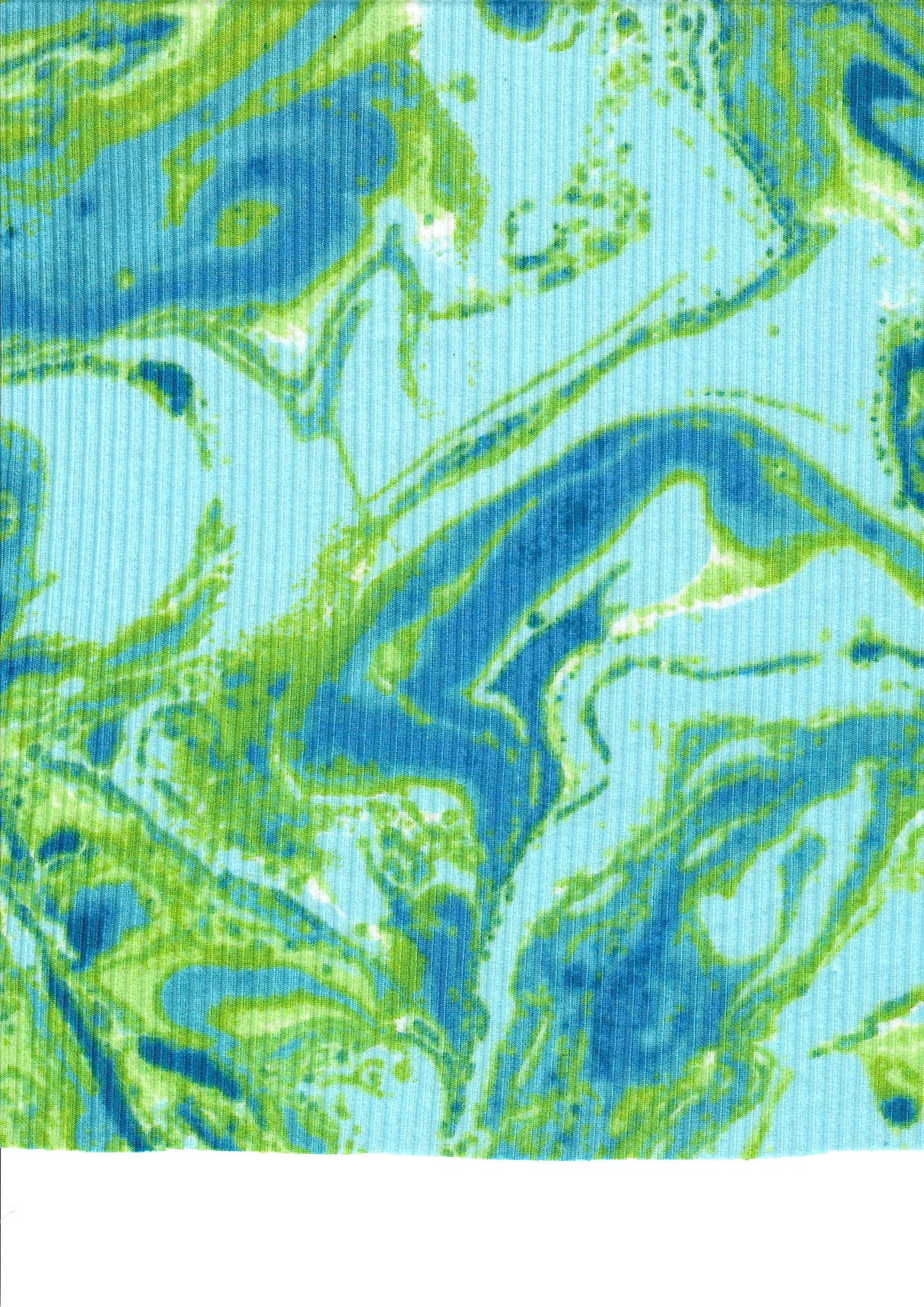Rib Knit Marble Print Stretch Fabric