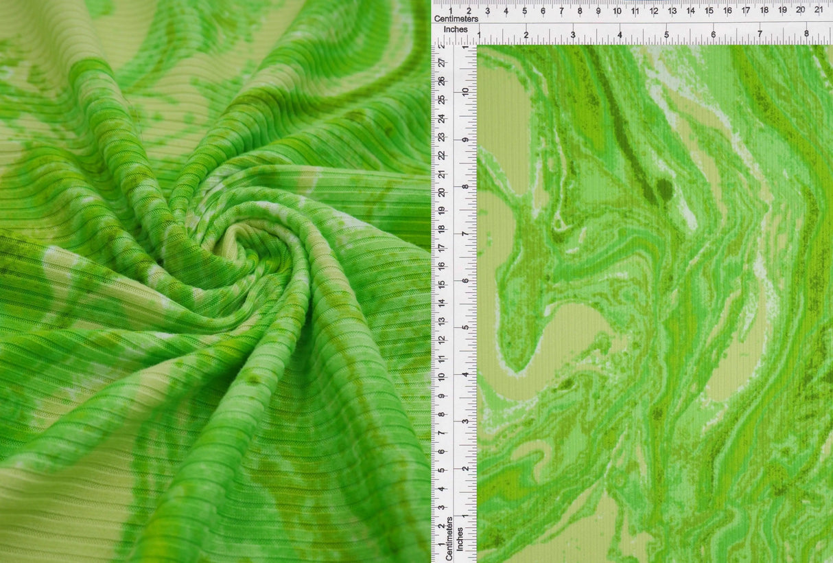 1 Yard Marble Print Yummy Rib Knit Fabric 4x2 Soft Stretch 58 Inch Wide