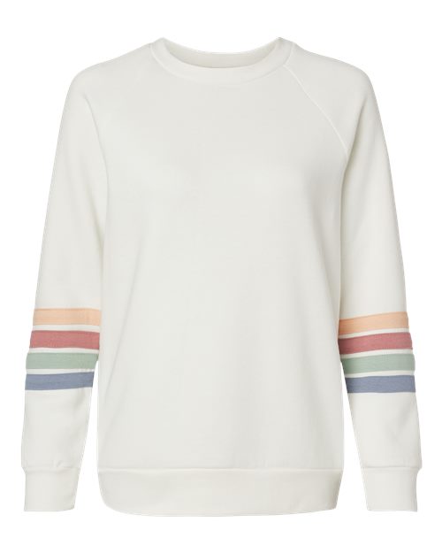 Women's Striped Sleeve Crewneck Sweatshirt