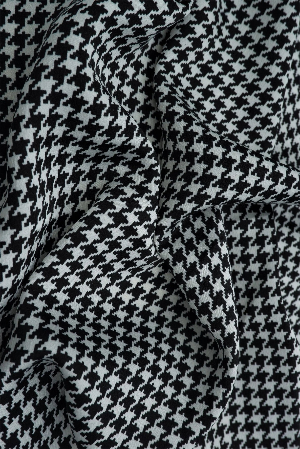 1 Yard Bubble Satin Houndstooth Print Fabric, 58/59'' Wide 97% Polyester, 3% Spandex