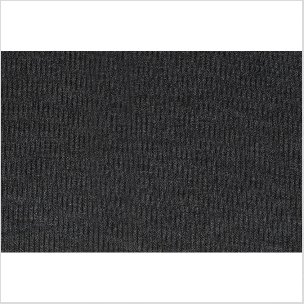 Dark Grey Heather Rib Knit - 7" x 38"