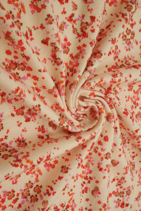 1 Yard Ditsy Floral DTY Brushed Knit Fabric Soft Stretch 58 Inches Wide