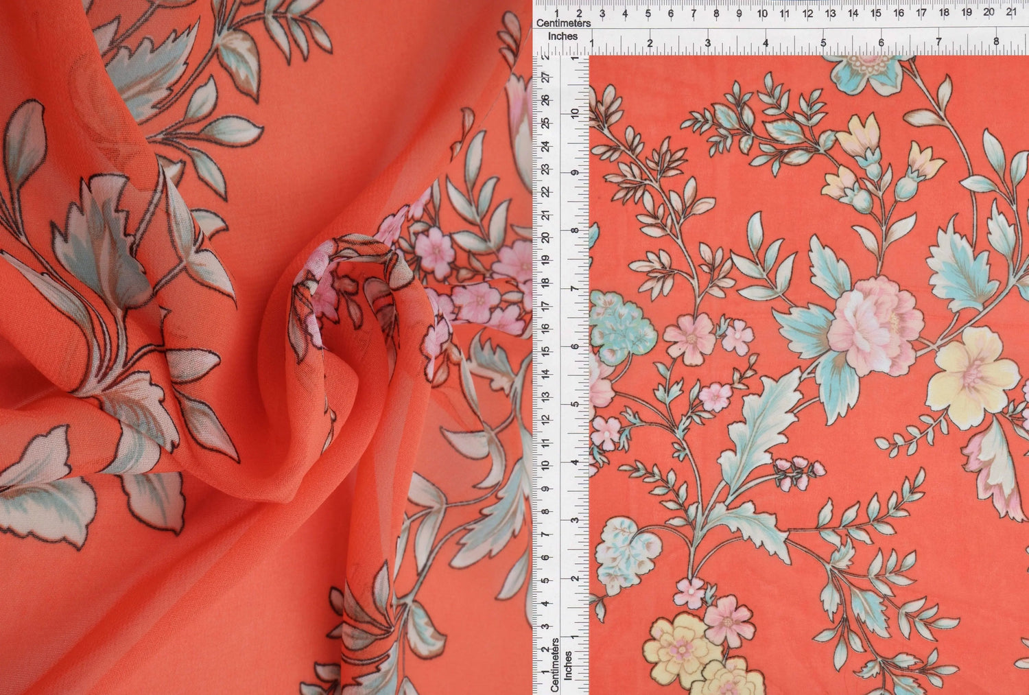 Lightweight Cotton Chiffon 57/58''Wide Semi Sheer in Denim or Orange