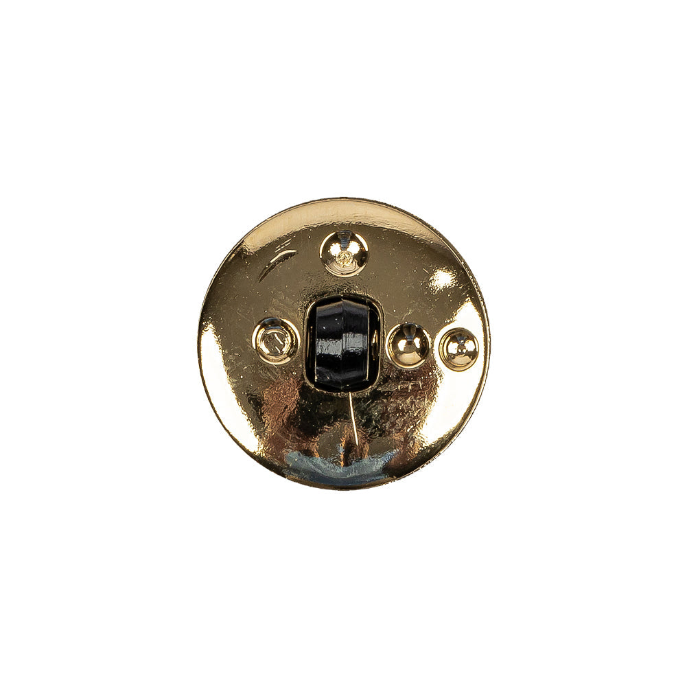 Black/Gold Rhinestone Button - 28L/18mm