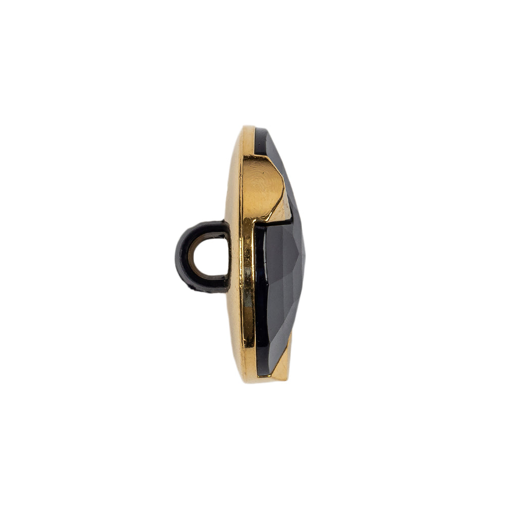 Navy/Gold Rhinestone Button - 36L/23mm