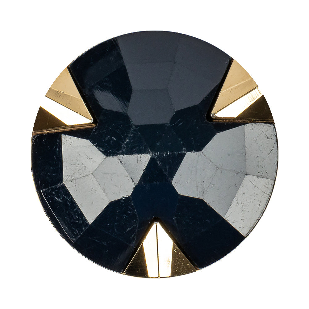 Navy/Gold Rhinestone Button - 54L/34mm