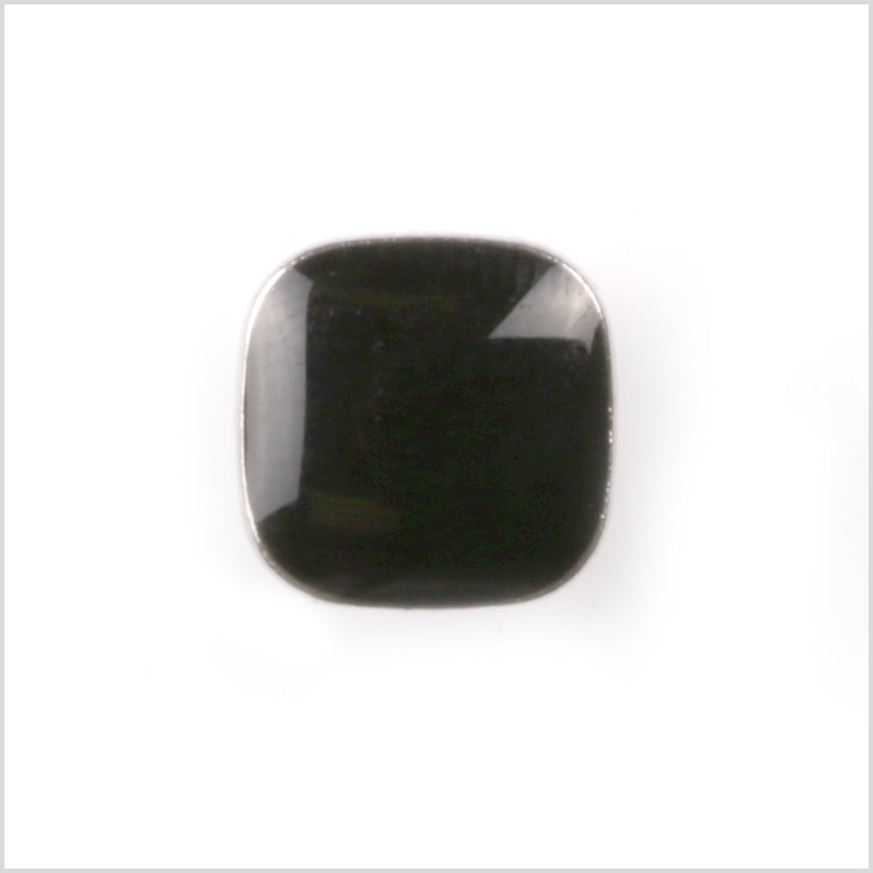 Black and Silver Metal Square Shank Back Button - 18L/11.5mm