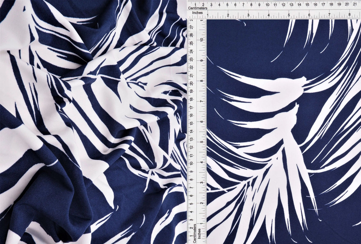 1 Yard Polyester Spandex DTY Brushed Knit Fabric Tropical Print Soft Stretch 58/60" Width