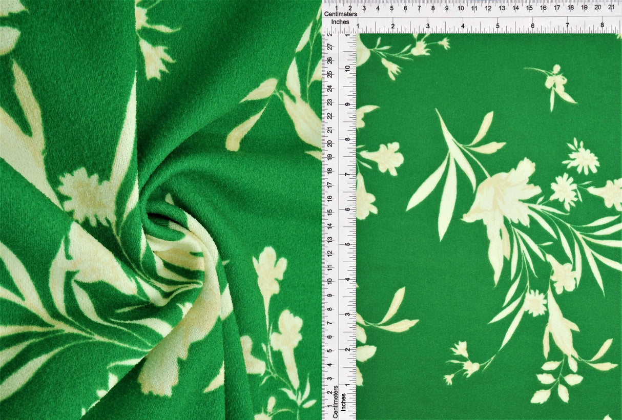 Floral Techno Crepe Fabric, Stretch Polyester Flower Print, 58/60" Wide