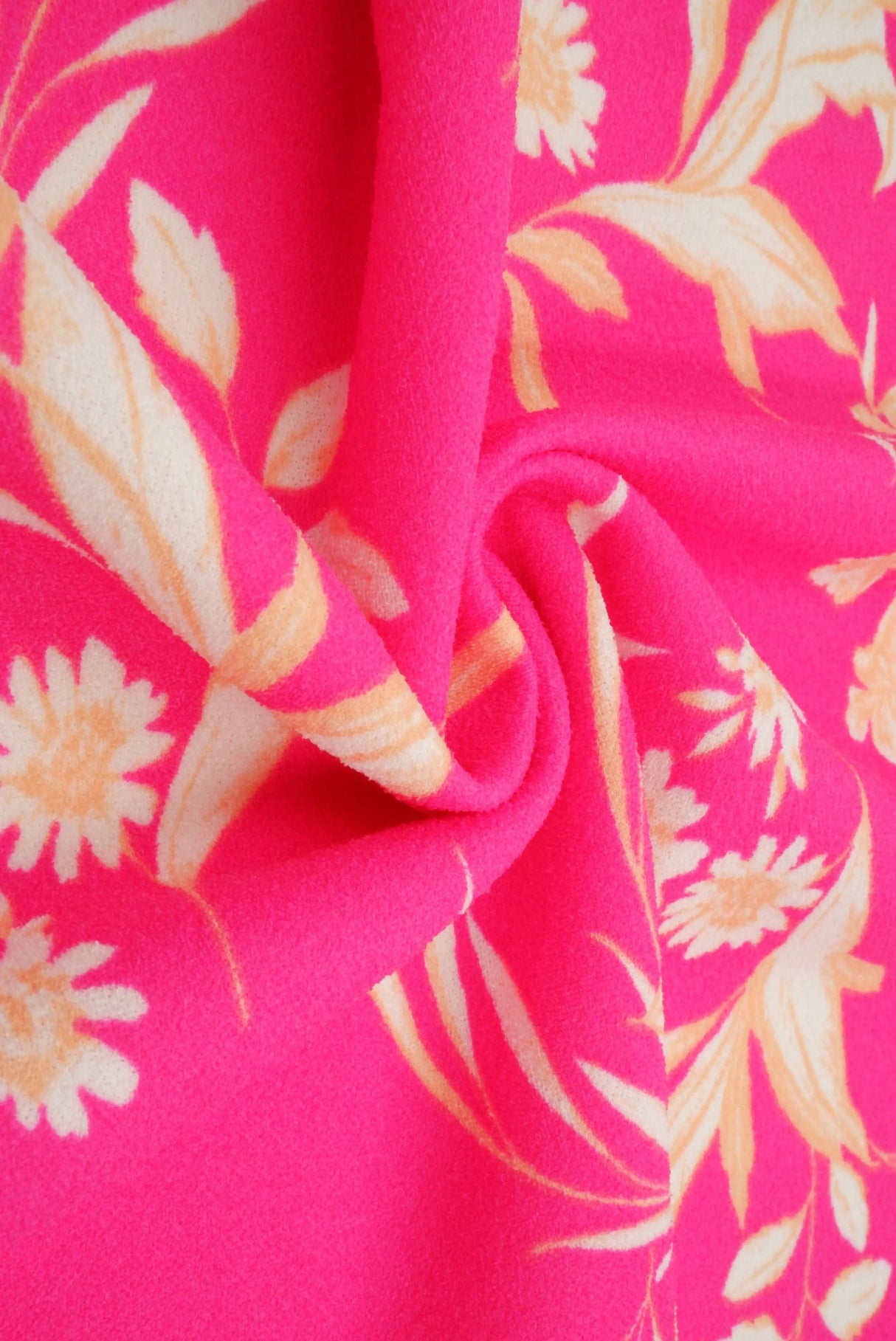 Floral Techno Crepe Fabric, Stretch Polyester Flower Print, 58/60" Wide