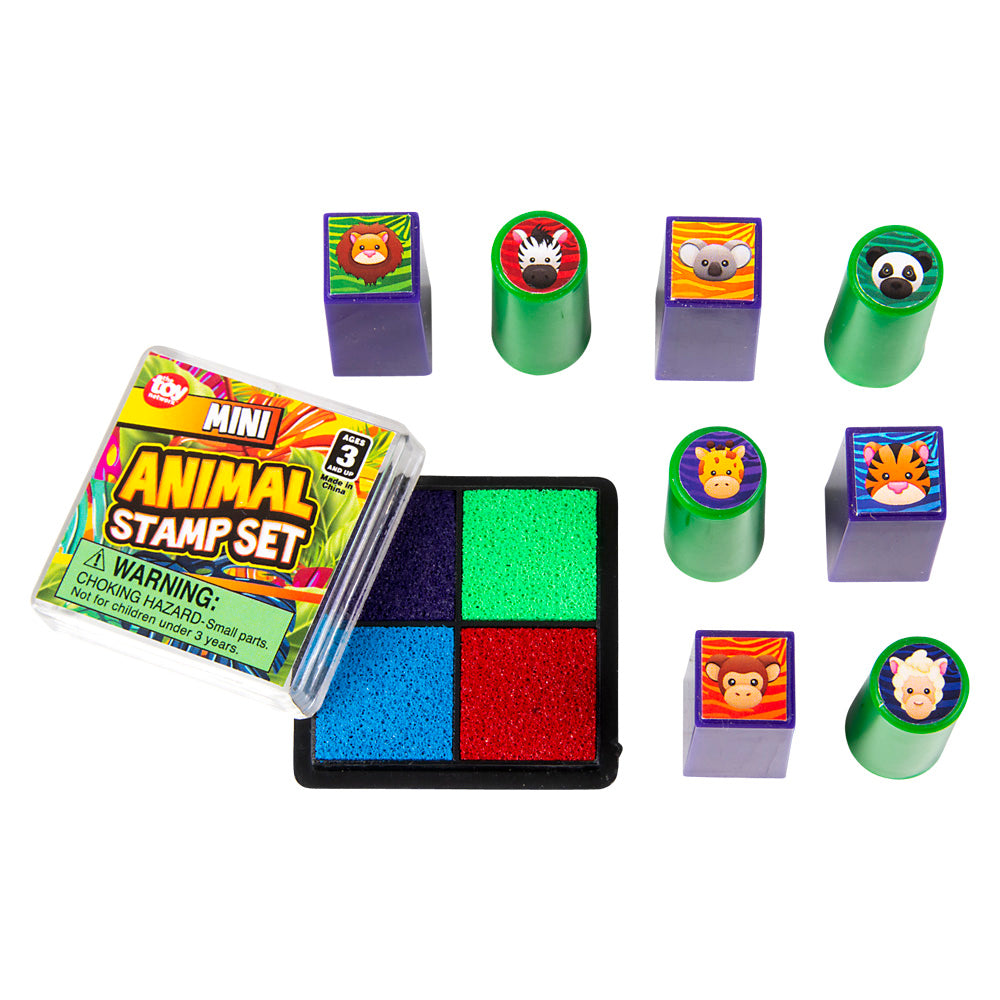 Mini Animal Stamp Set 3x2" (12 Pc Display)