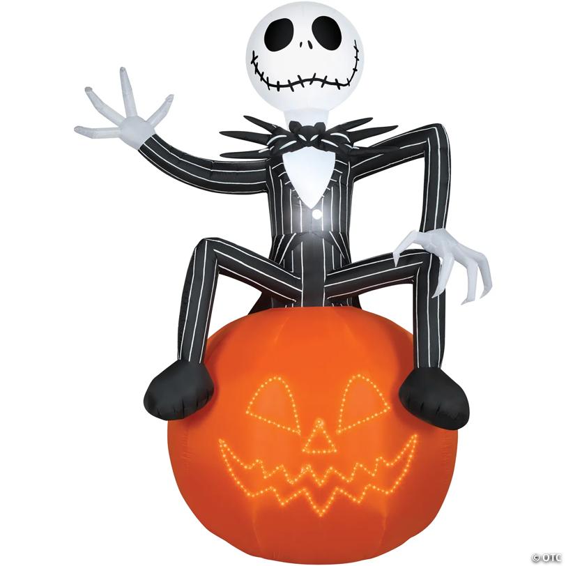 10 Ft. Blow-Up Inflatable Lightshow Nightmare Before Christmas Jack Skellington with Built-In LED Lights Outdoor Yard Decoration