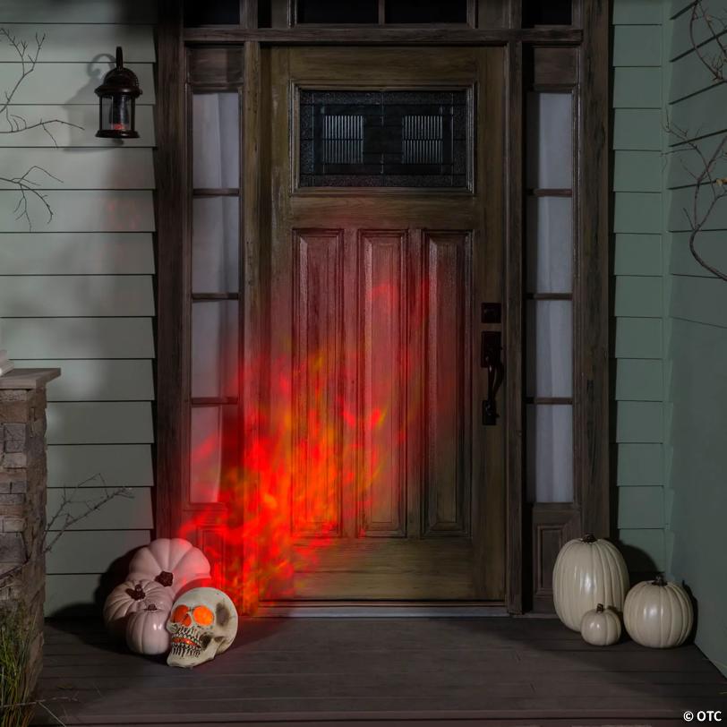 10" Lightshow ® Fire & Ice™ Flaming Skull Projection Light Halloween Decoration