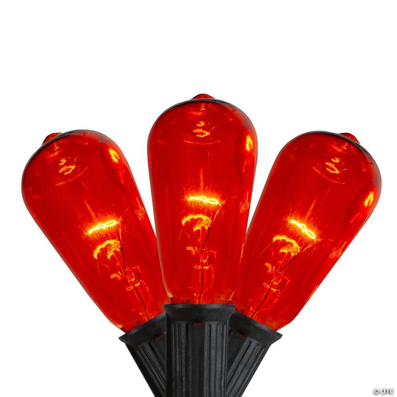 10ct Orange Edison E17 Halloween Light Set - 9ft Black Wire