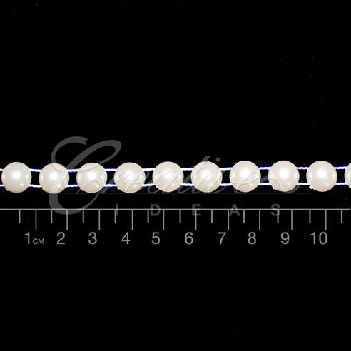 10Mm Half Round Pearls String-5 Yds (Ivory)