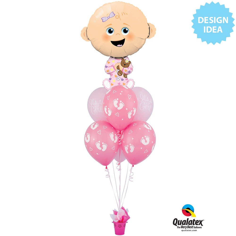 Latex Balloons Baby Footprints & Hearts Rose
