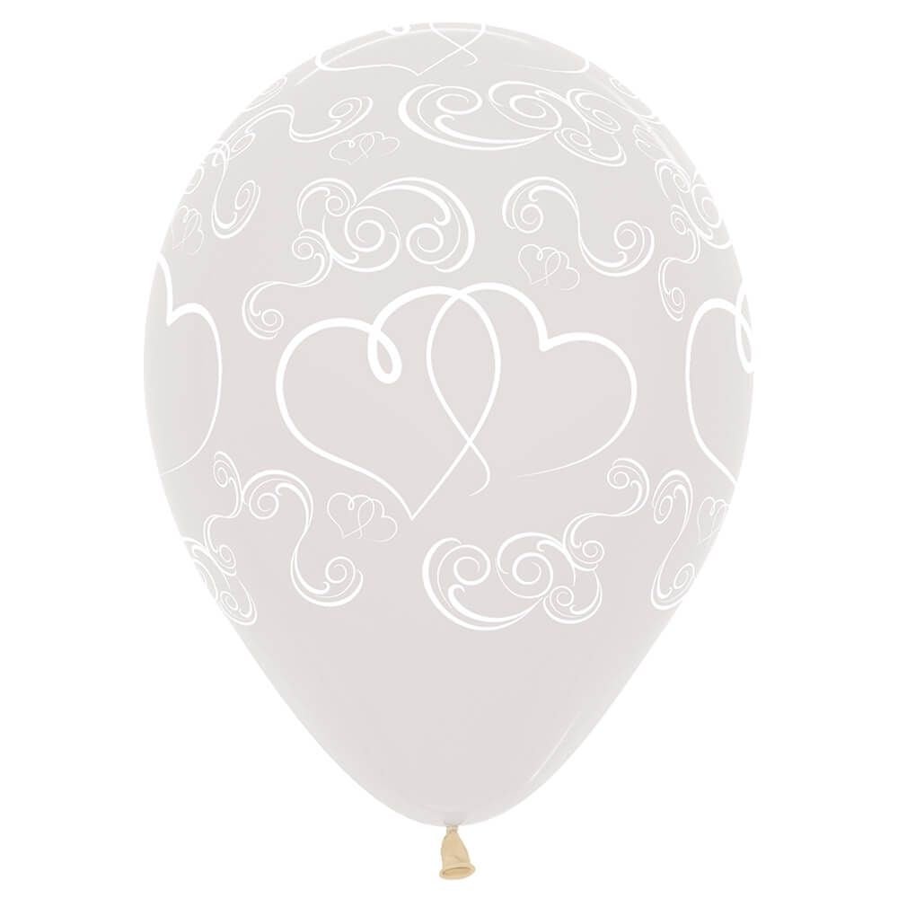 Latex Balloons Crossed Hearts 11 Inch