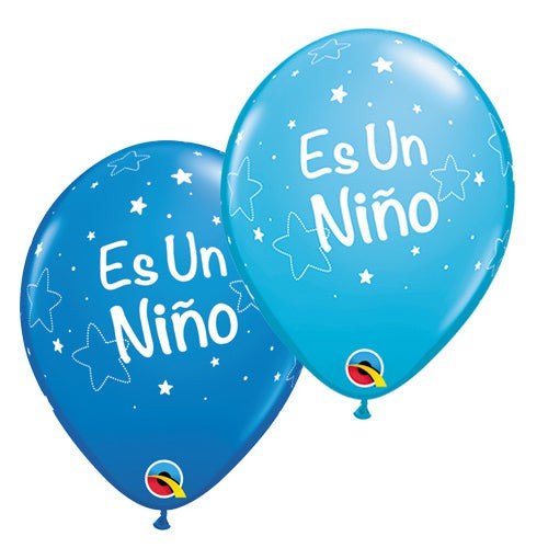 Latex Balloons Baby Boy Stars 11 Inch