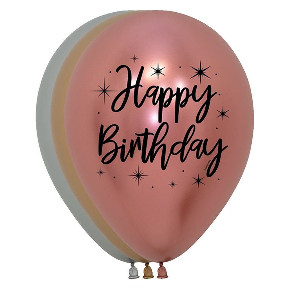 Birthday Latex Balloons 11 Inch Happy Birthday Reflex Deluxe
