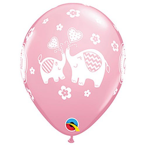 Latex Balloons Girls It's A Girl Elephants Pink