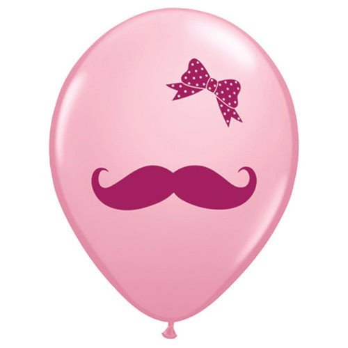 Latex Balloons Mustache & Ribbon 11 Inch