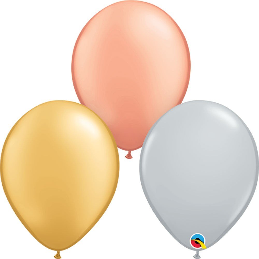 Latex Balloons 11 Inch Tri-Color Metallic