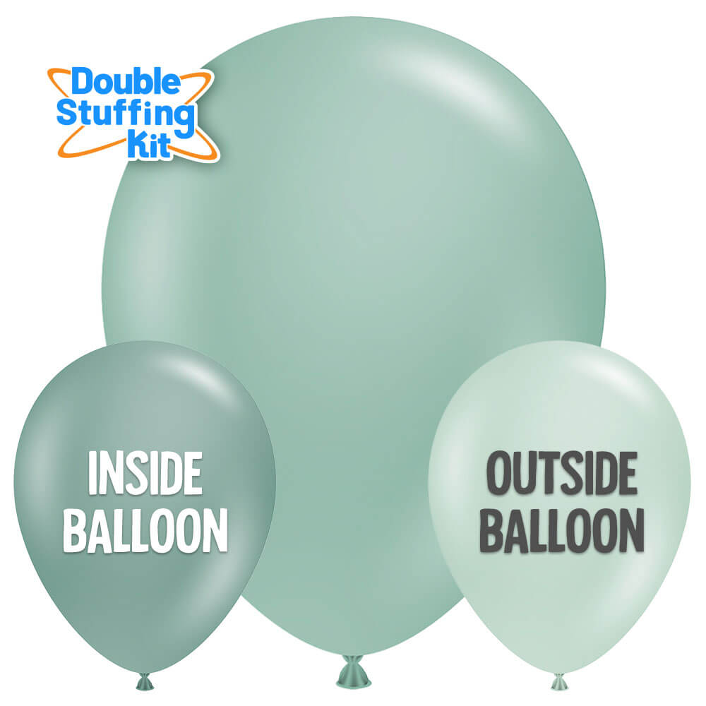 Latex Balloons 11 Inch TUFTEX Pastel Mint Double-Stuffing Kit