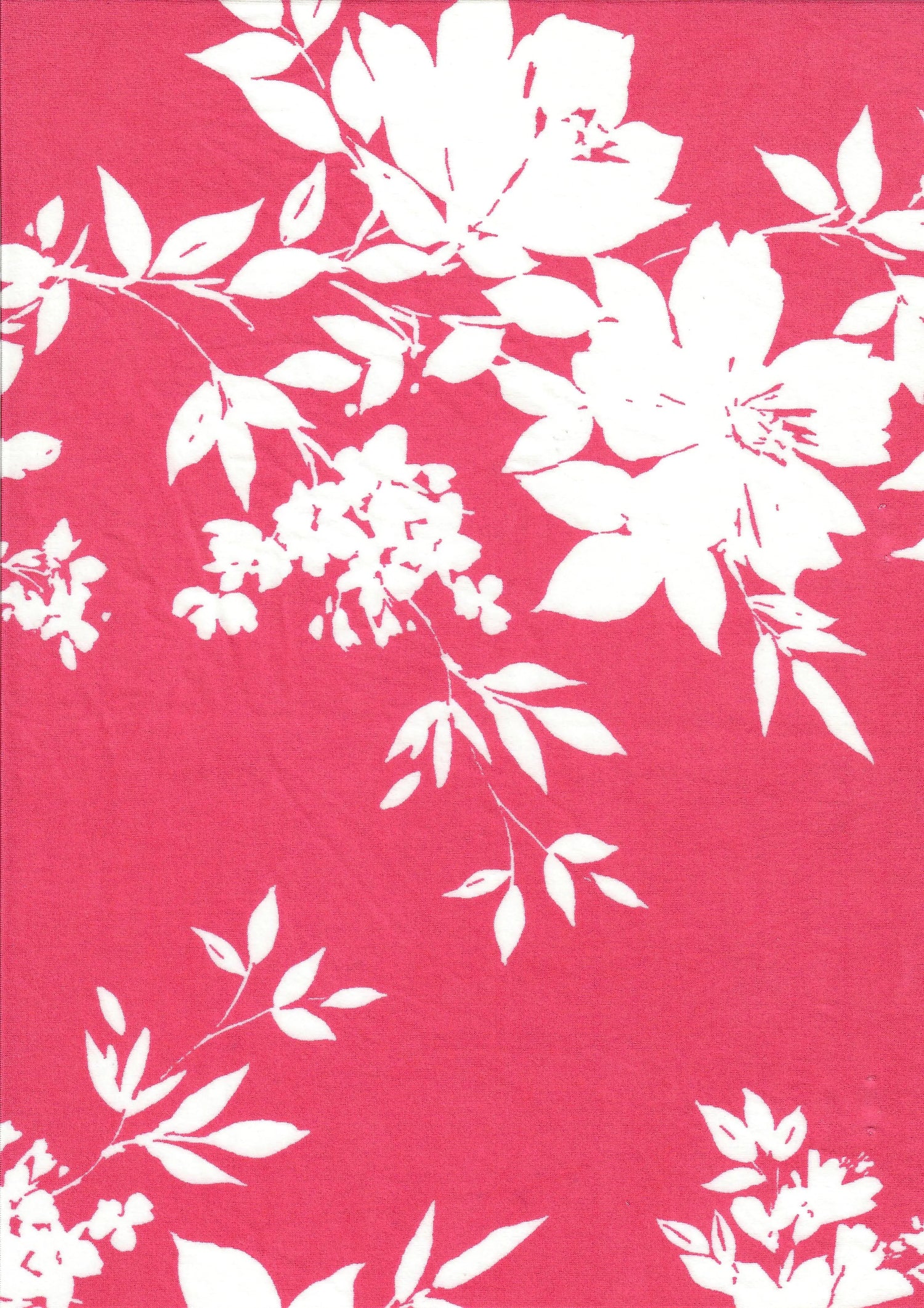 1 Yard Hot Pink Floral DTY Brushed Knit Fabric Soft Stretch 58 Inches Wide