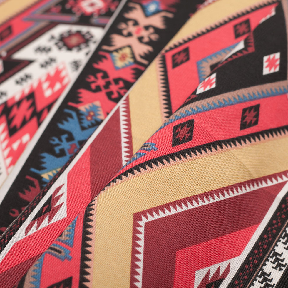 Spanish Multicolor Geometric Cotton-Polyester Print