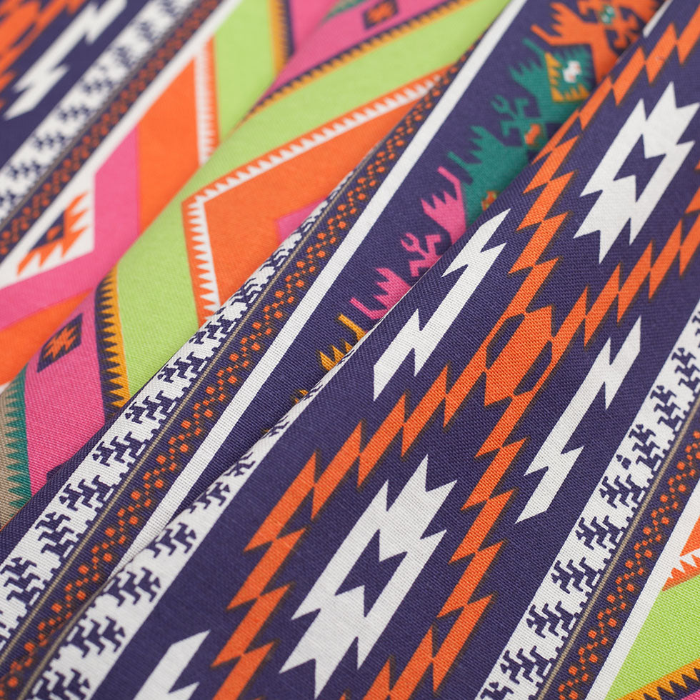 Spanish Multicolor Geometric Cotton-Polyester Print
