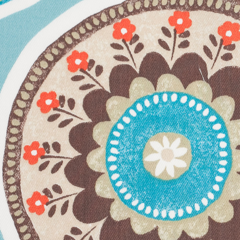 Spanish Blue Medallion Cotton-Polyester Print