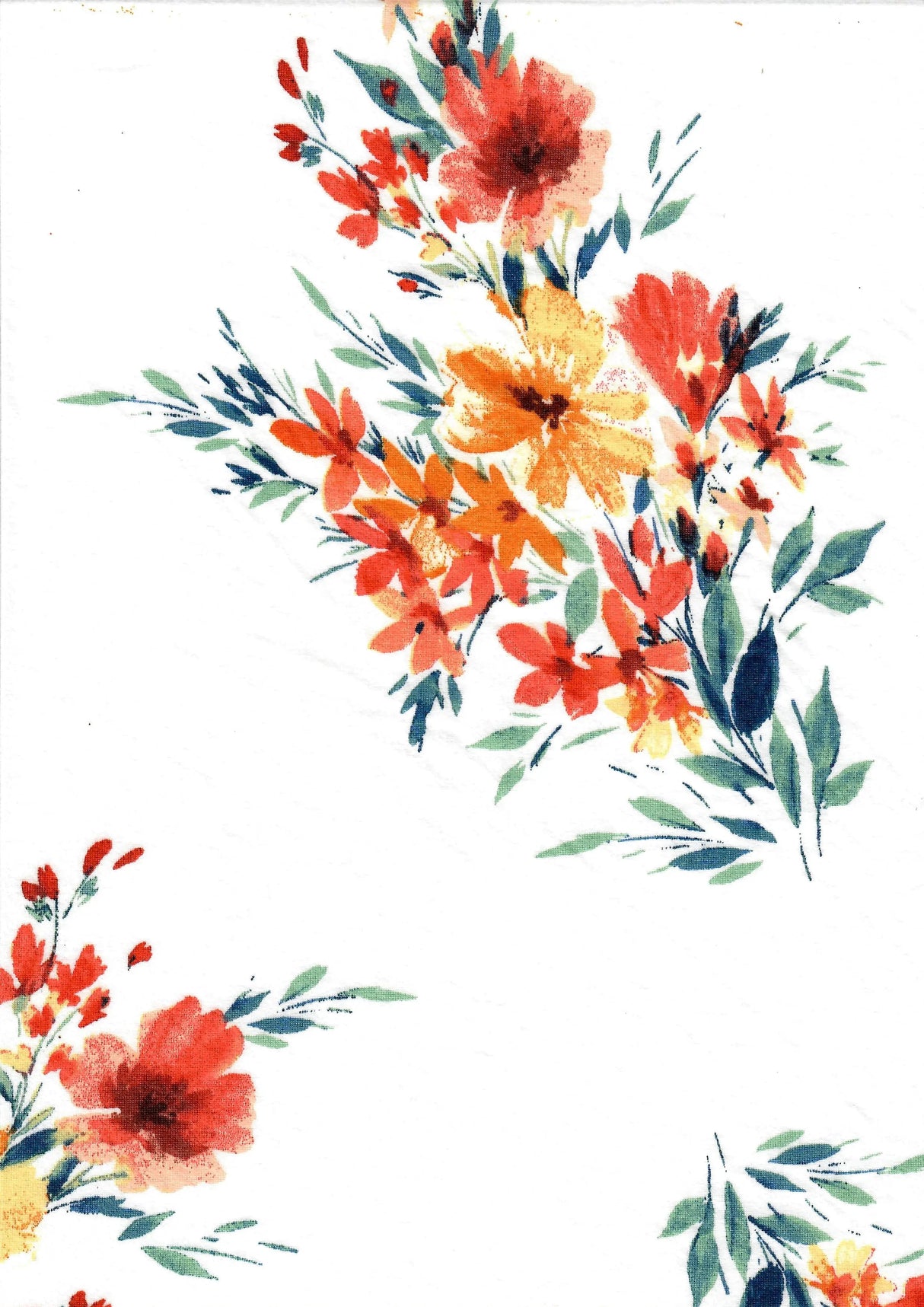 1 Yard Floral DTY Brushed Knit Fabric Soft Stretch 58 Inches Wide